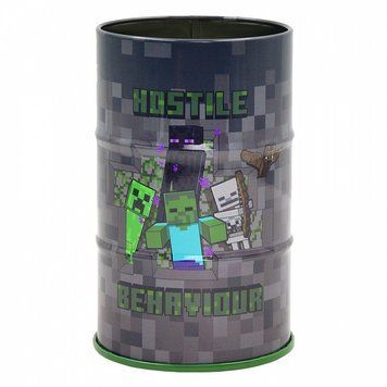 Стакан-підставка бочка Yes Minecraft метал сірий 708376) 708376 фото