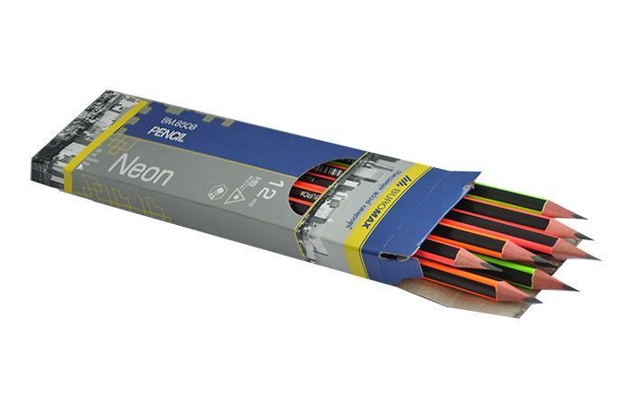Олівець графітовий Buromax NEON HB з гумкою мікс 4 диз (BM.8508) BM.8508 фото