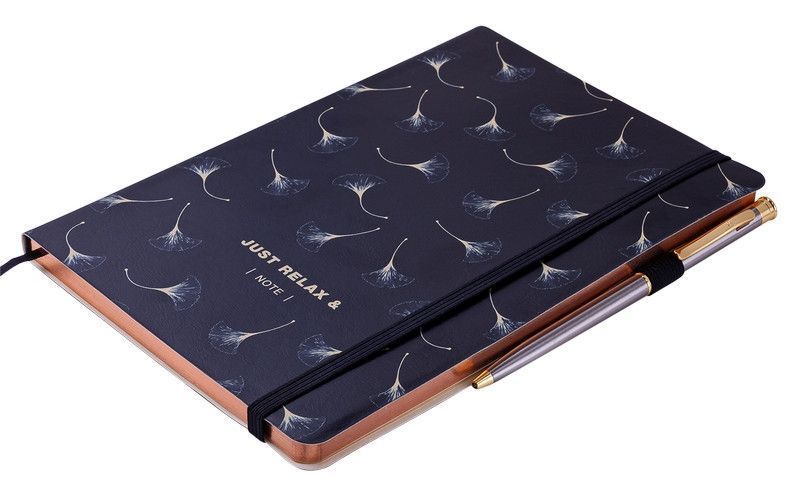 Записна книга блокнот Buromax RELAX А5 мистецтв. шкіра 96арк. без розмітки, чорний BM.295001-01 BM.295001-01 фото