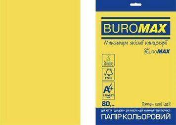 Папір кольоровий інтенсив Buromax EUROMAX INTENSIVE 20 аркушів А4 80 г/м2 жовтий (BM.2721320E-08) BM.2721320E-08 фото
