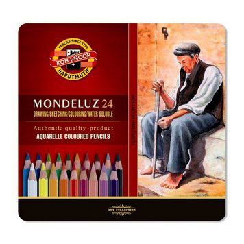 Акварельні олівці Koh-i-noor 24цв Mondeluz метал. кор 3724 3724 фото