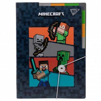 Папка на гумці з роздільниками YES Minecraft A4 (492112) 492112 фото