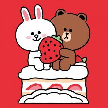 Картина за номерами Santi Line Friends. Коні, Браун та полуничний тортик 25х25 см (955035) 955035 фото