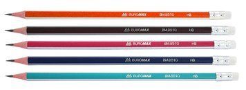 Олівець графітовий Buromax НВ SILVER трикутний асорті з ластиком BM.8510 BM.8510 фото