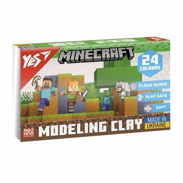 Пластилін YES Minecraft 24 кольори 480г (540682) 540682 фото