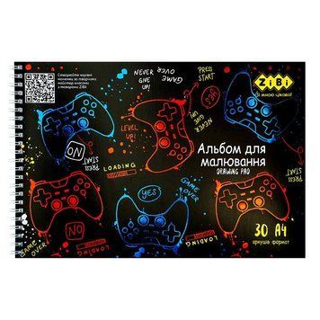 Альбом для малювання ZiBi GAMER А4 30 аркушів (ZB.1451-03) ZB.1451-03 фото