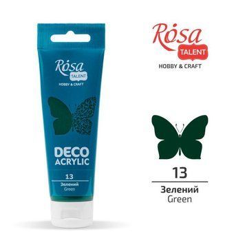 Фарба акрилова для декору ROSA TALENT 75 мл зелений матовий (4823098501763) 4823098501763 фото