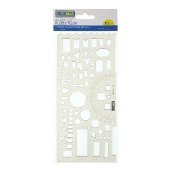 Лінійка-трафарет 20 см Buromax Офіцерська димчаста (BM.5871-20) BM.5871-20 фото
