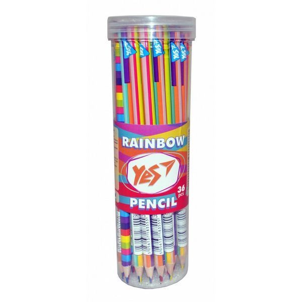 Олівець кольоровий Yes Rainbow трикутний з чотирьохкольоровим грифелем мікс 2 дизайну (290575) 290575 фото